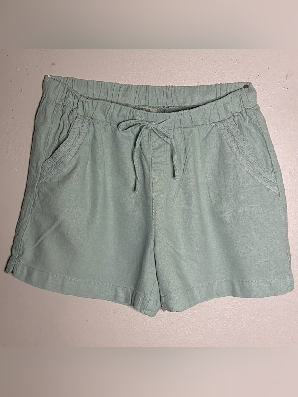 Briggs  Lightweight Elastic Drawstring Shorts in Sage Green